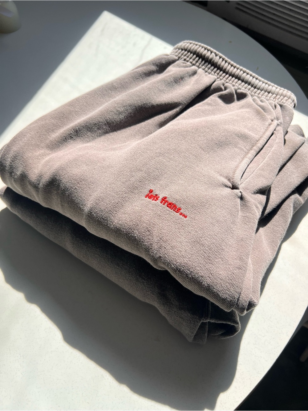 iets frans Brown Sweatsuit set with Red Embroidery